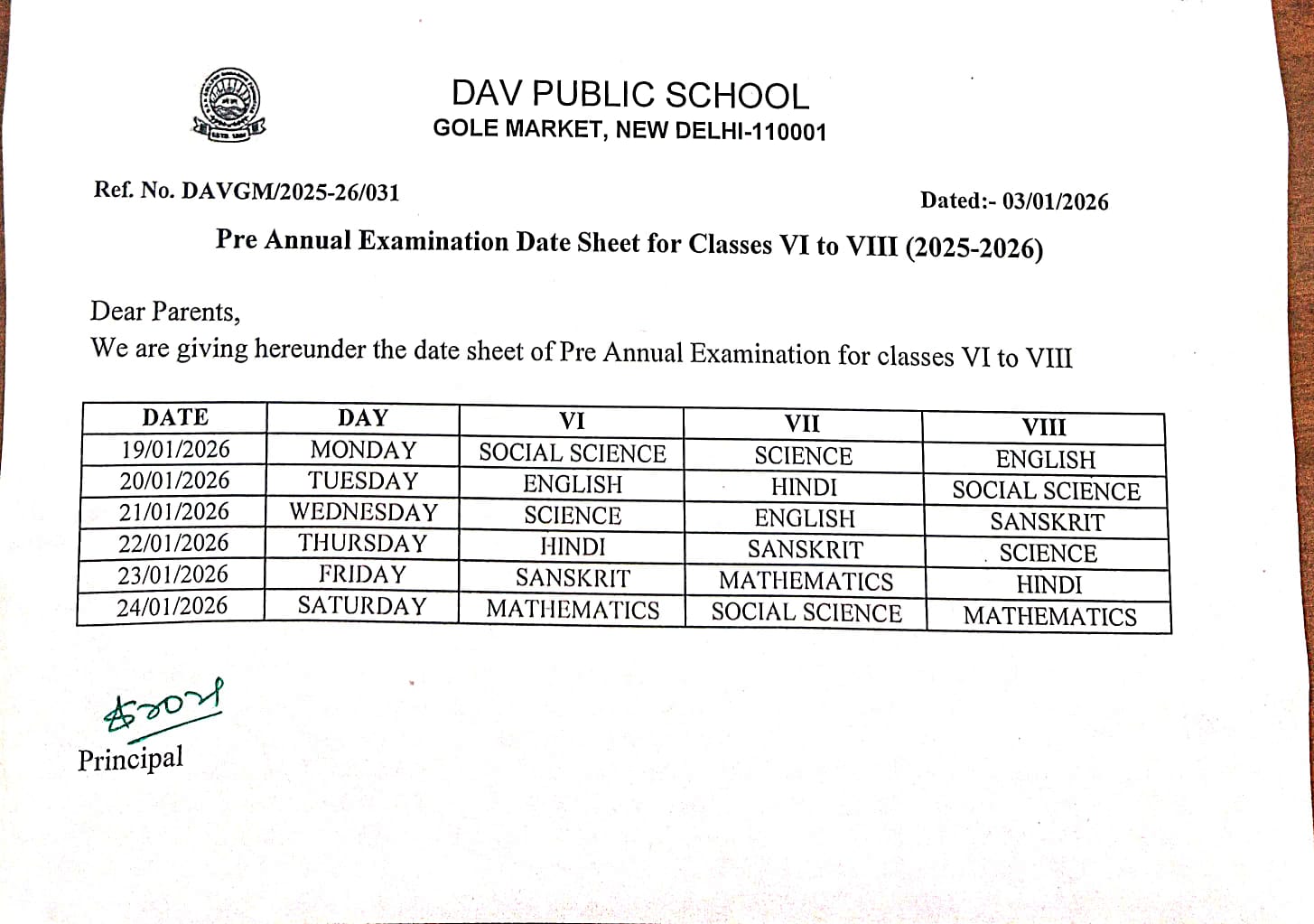 Welcome to D.A.V. PUBLIC SCHOOL